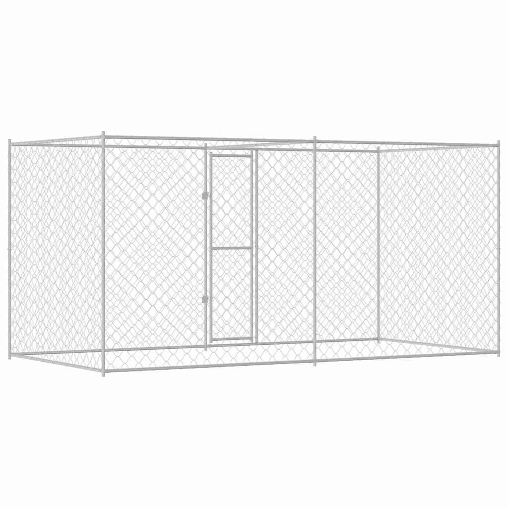 Klec pro psa Stříbrná 400 x 200 x 256 cm Pozinkovaná ocel