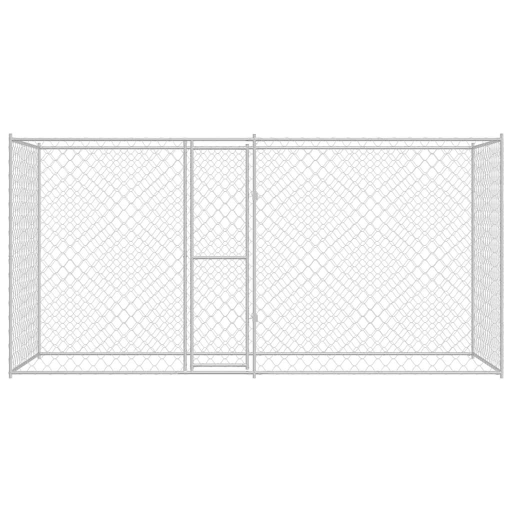 Klec pro psa Stříbrná 400 x 200 x 256 cm Pozinkovaná ocel