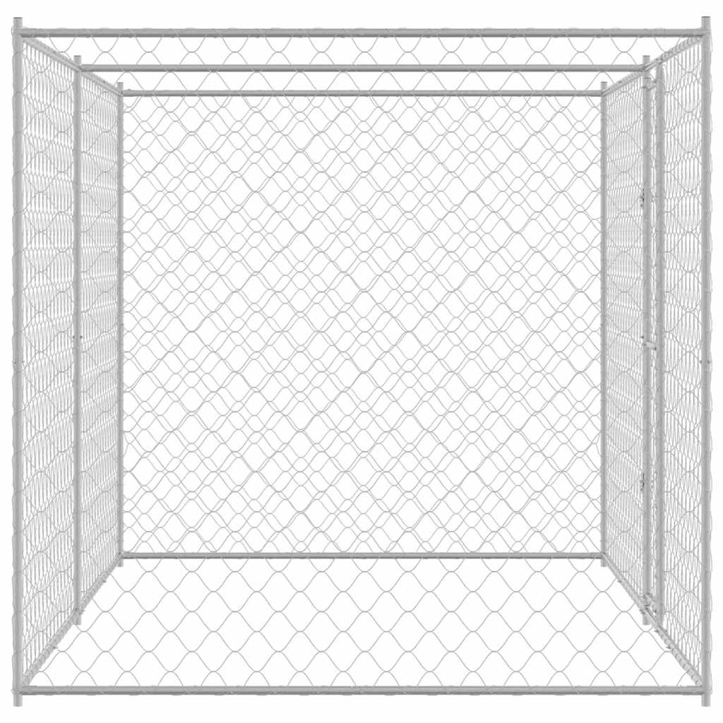Klec pro psa Stříbrná 400 x 200 x 256 cm Pozinkovaná ocel