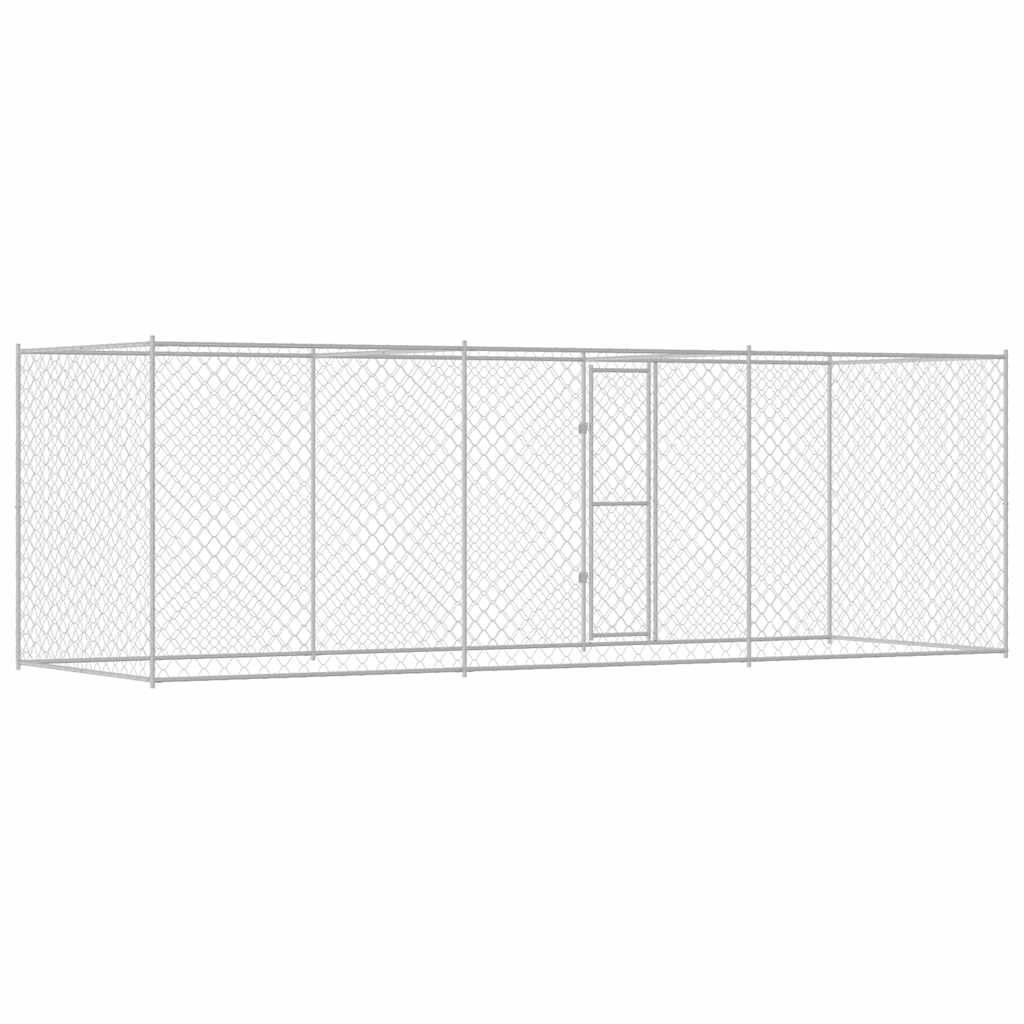 Klec pro psa Stříbrná 600 x 200 x 256 cm Pozinkovaná ocel