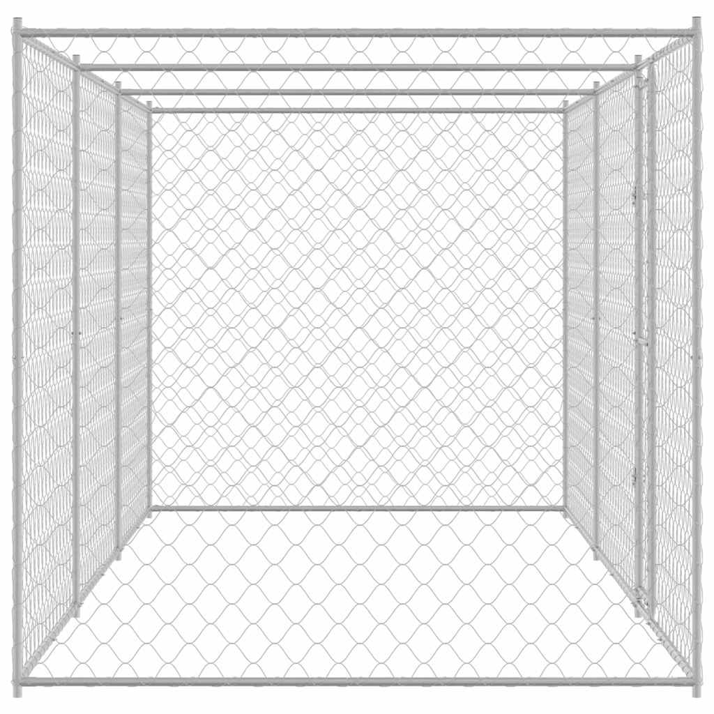 Klec pro psa Stříbrná 600 x 200 x 256 cm Pozinkovaná ocel