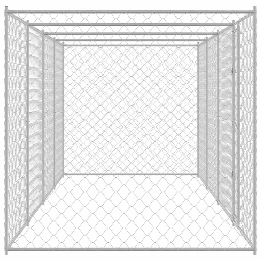Klec pro psa Stříbrná 800 x 200 x 256 cm Pozinkovaná ocel