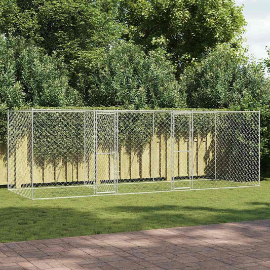Klec pro psa Stříbrná 600 x 200 x 200 cm Pozinkovaná ocel