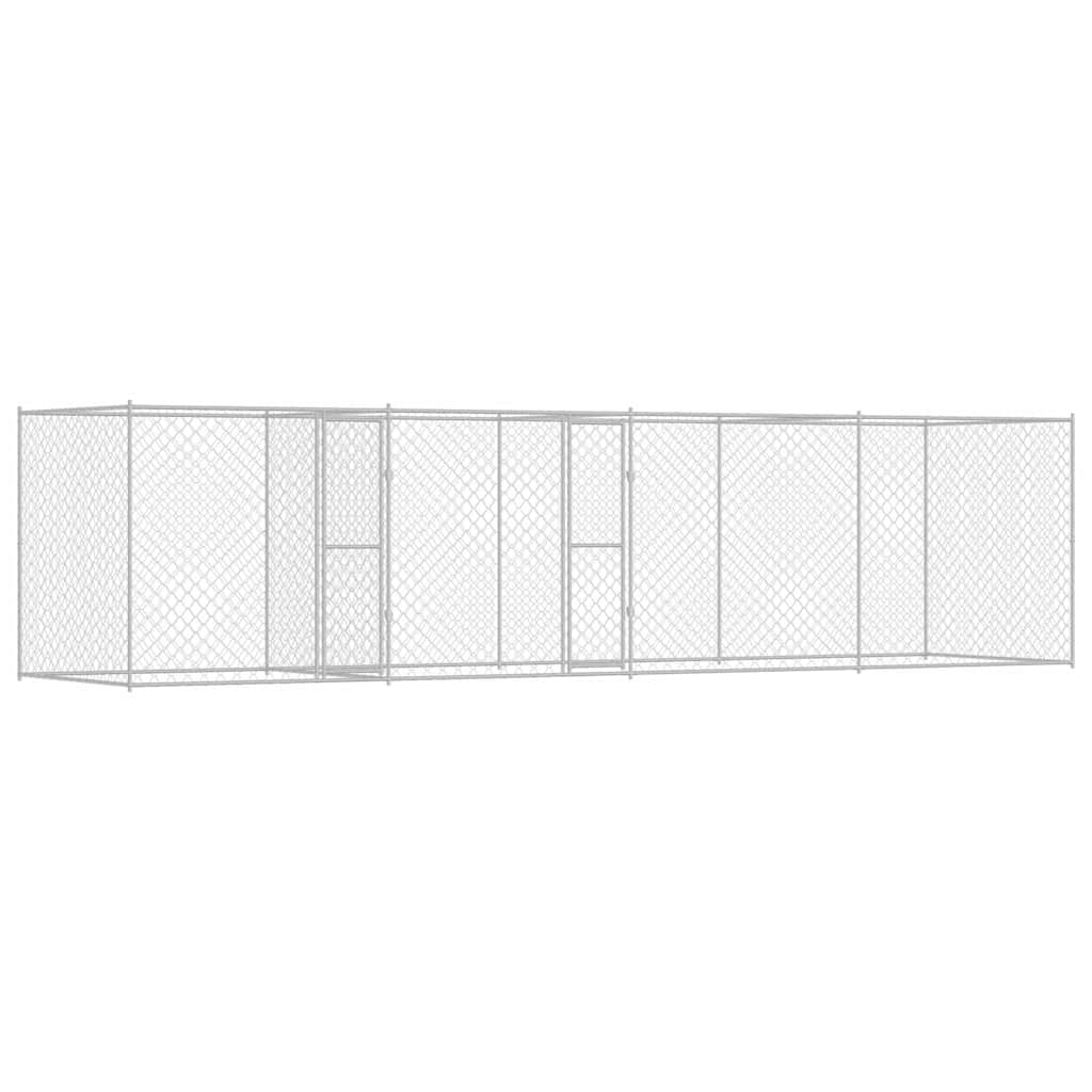 Klec pro psa Stříbrná 800 x 200 x 200 cm Pozinkovaná ocel
