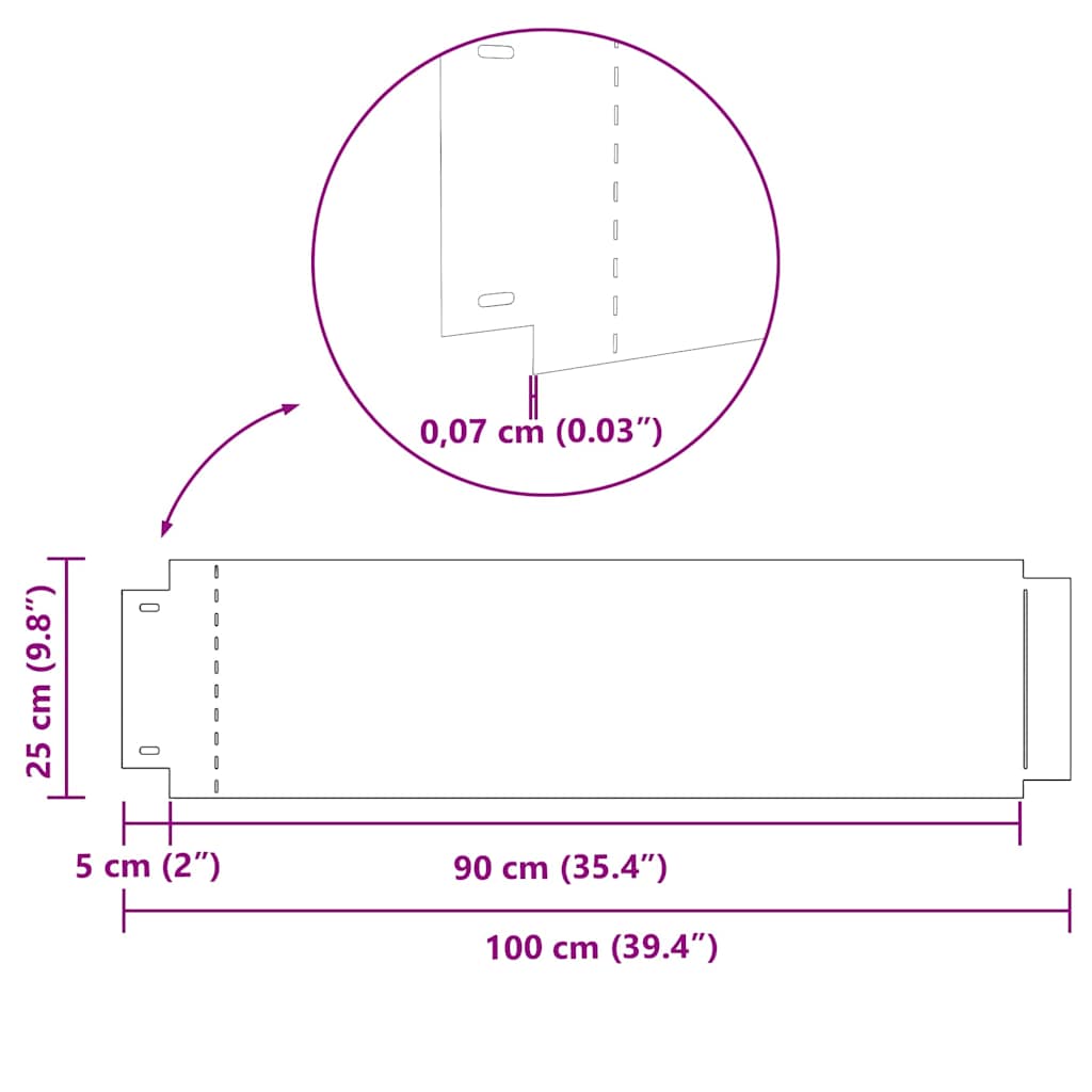 Obrubníky trávníku 30 pcs Stříbrná 100 x 25 cm Pozinkovaná ocel