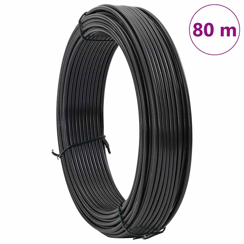 Pletací drát Antracit 80 m Ocel potažená PVC