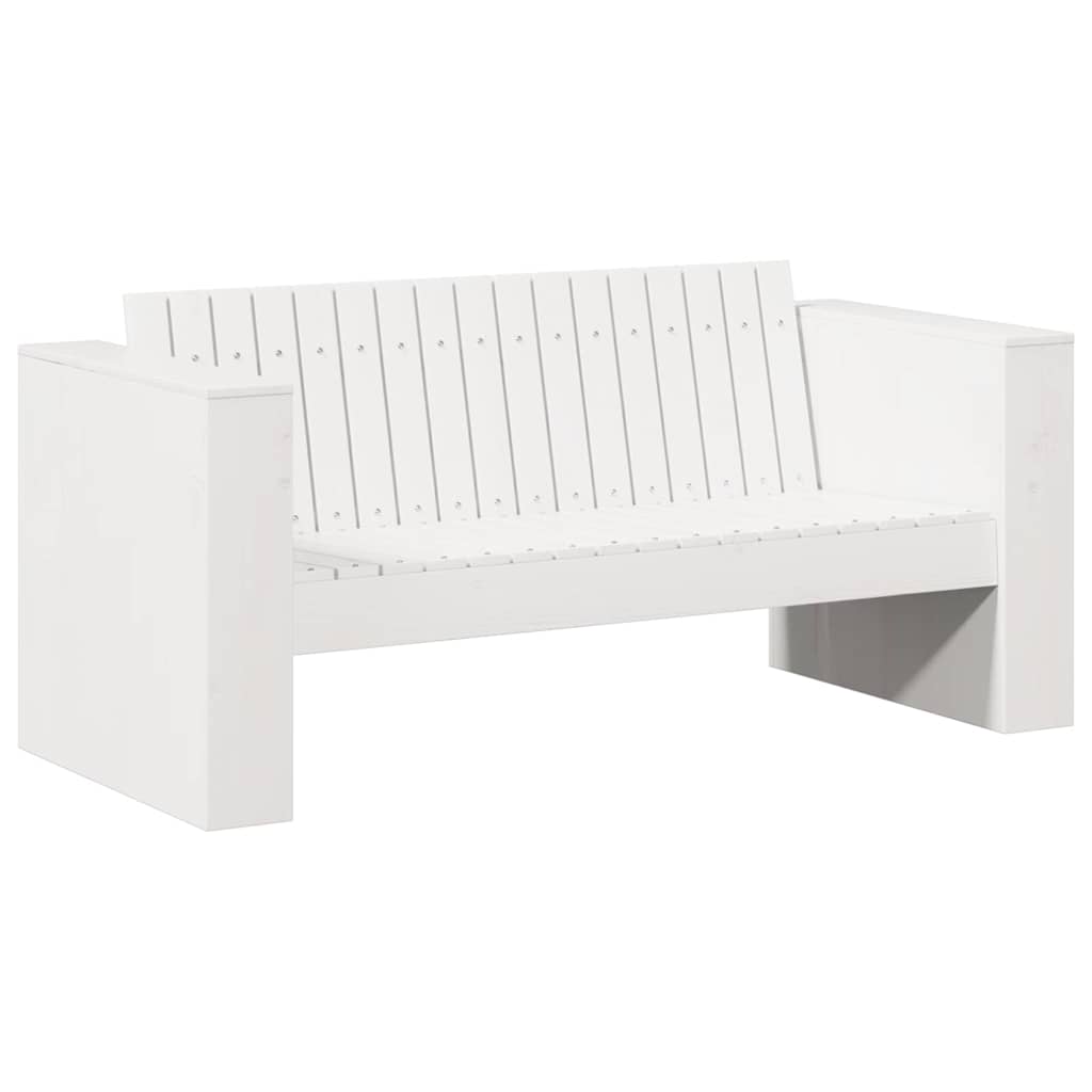 Zahradní sofa Bílá 134 x 60 x 62 cm Masivní borovicové dřevo