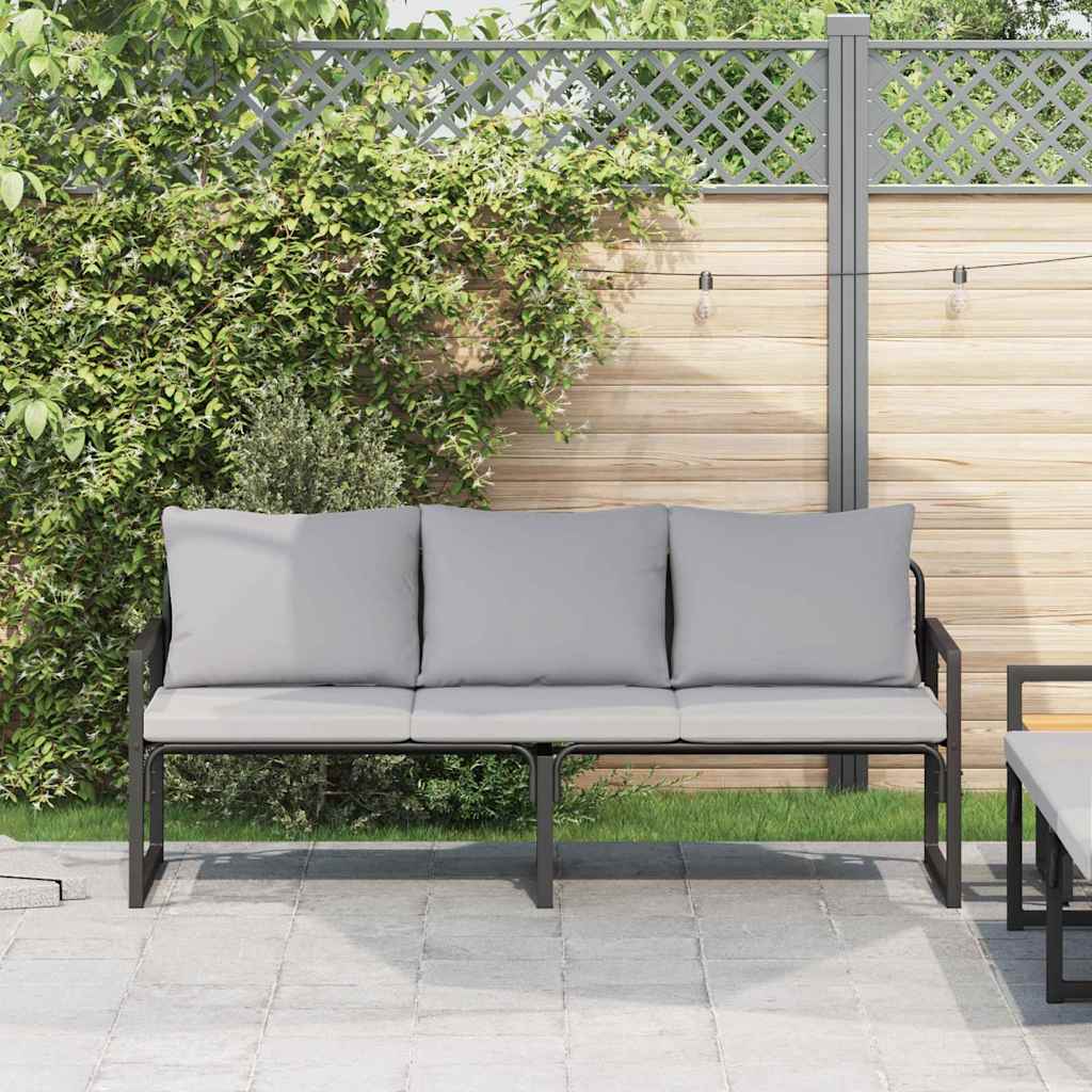Zahradní nábytek s polštářem Jiný Černá 180 x 72.5 x 71 cm Ocel