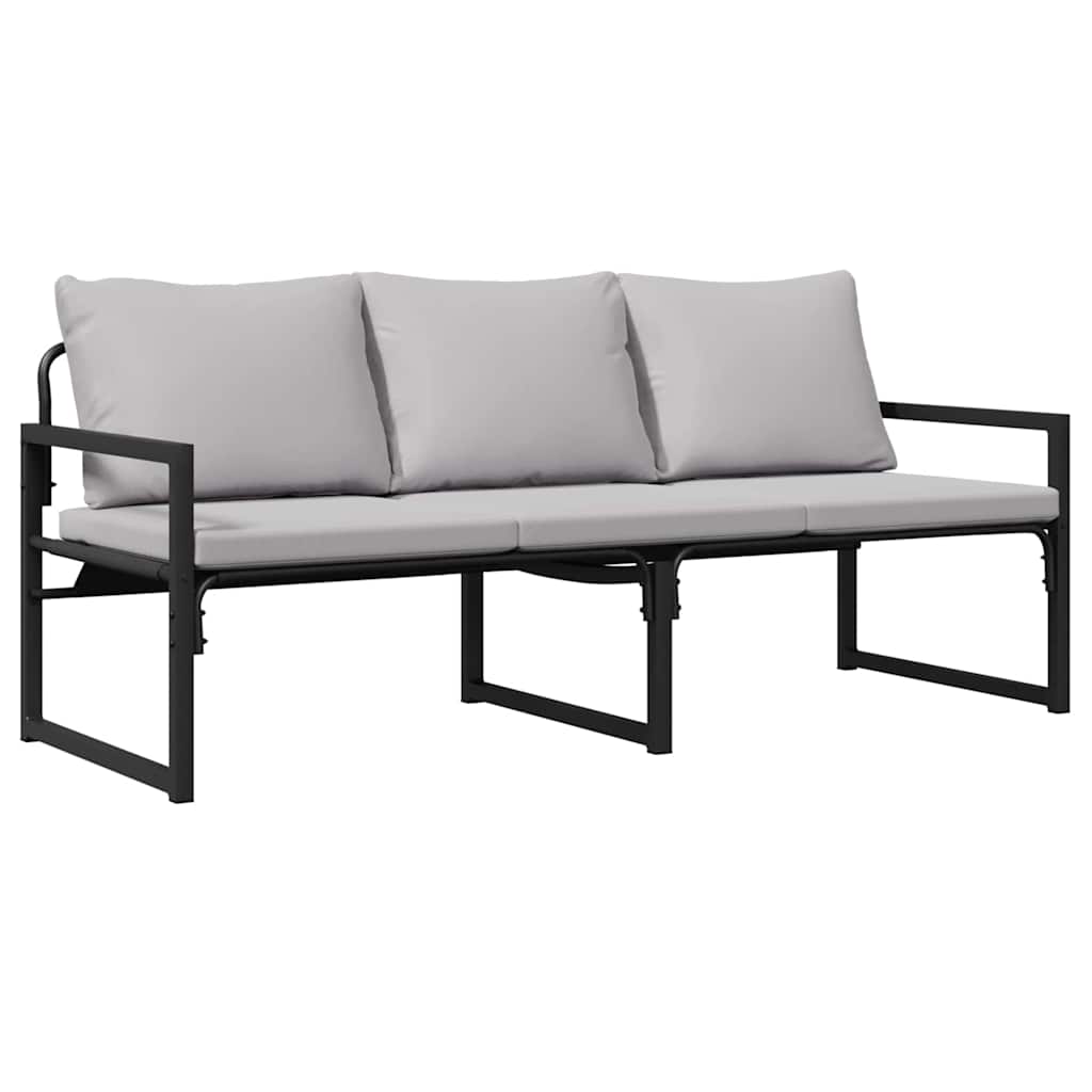 Zahradní nábytek s polštářem Jiný Černá 180 x 72.5 x 71 cm Ocel