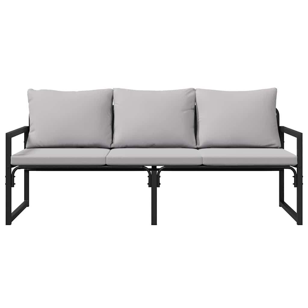 Zahradní nábytek s polštářem Jiný Černá 180 x 72.5 x 71 cm Ocel