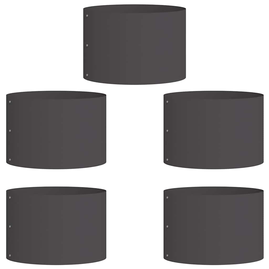 Zahradní truhlíky 5 pcs Černá 30 x 30 x 20 cm Ocel