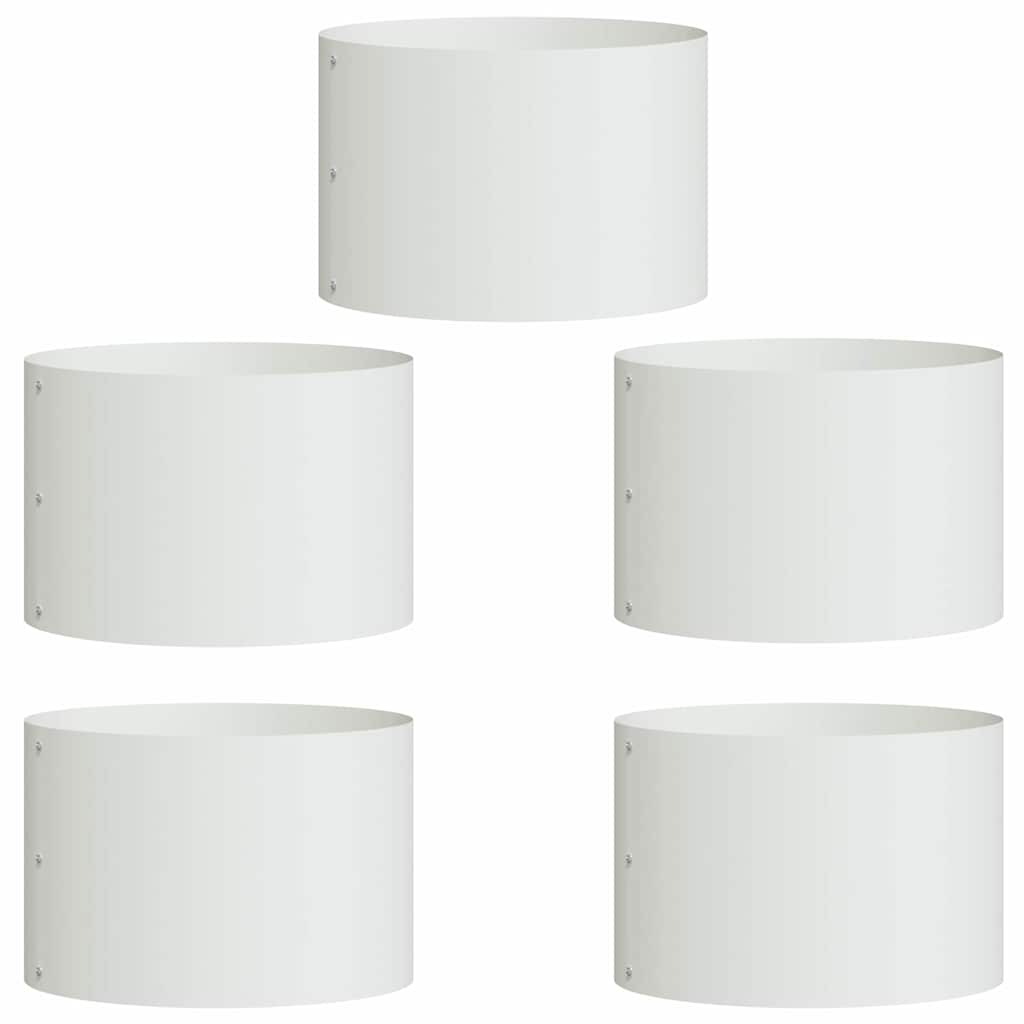 Zahradní truhlíky 5 pcs Bílá 30 x 30 x 20 cm Ocel