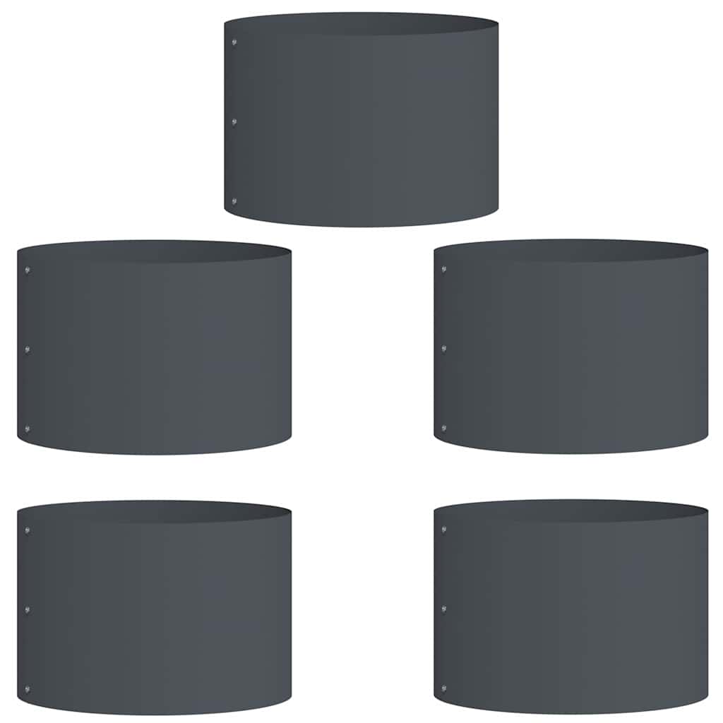 Zahradní truhlíky 5 pcs Antracit 30 x 30 x 20 cm Ocel