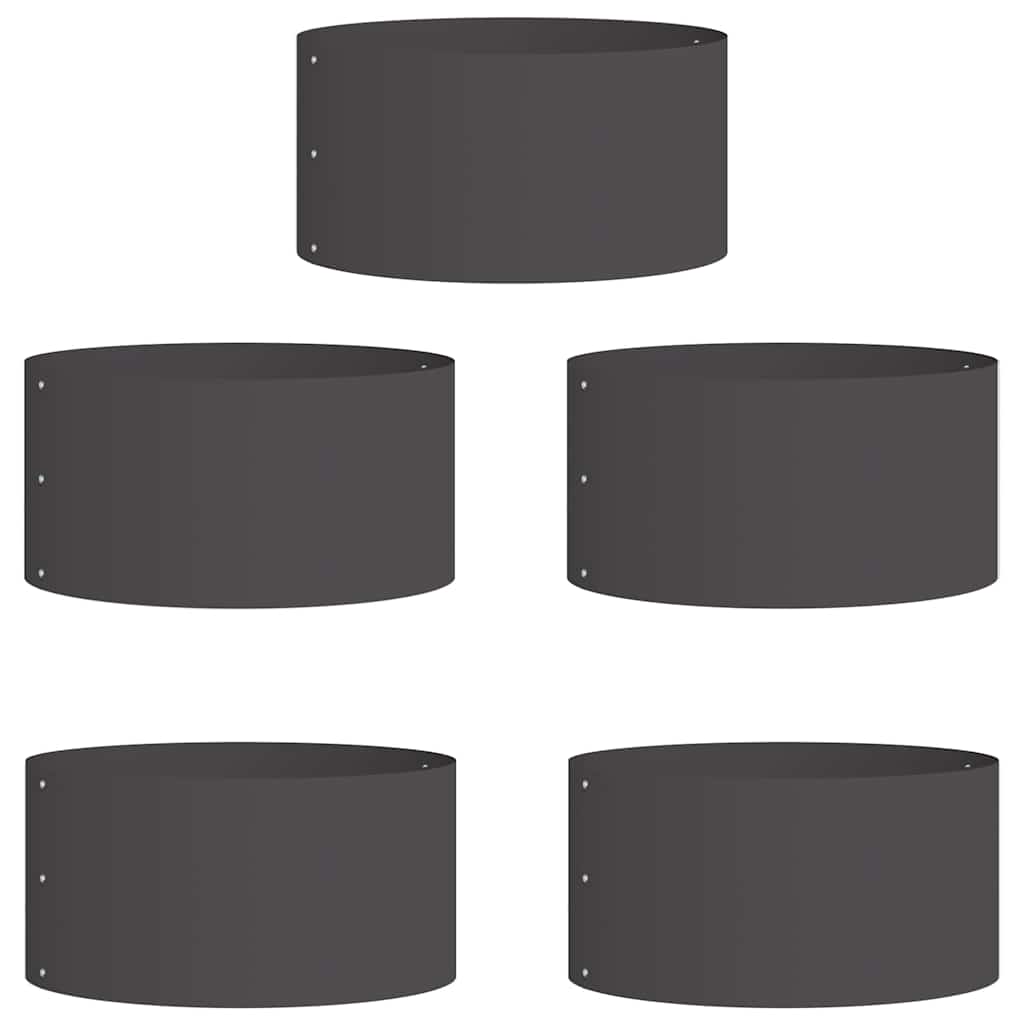Zahradní truhlíky 5 pcs Černá 40 x 40 x 20 cm Ocel