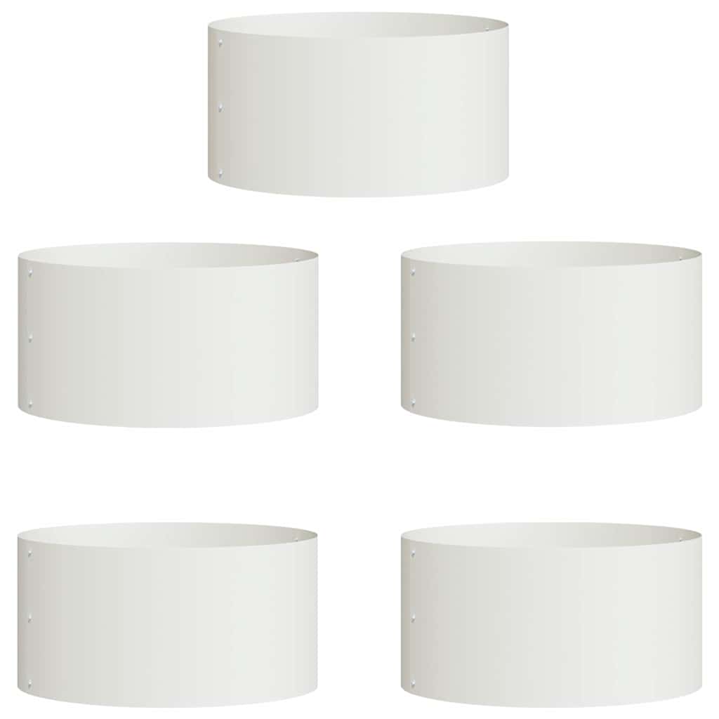 Zahradní truhlíky 5 pcs Bílá 40 x 40 x 20 cm Ocel