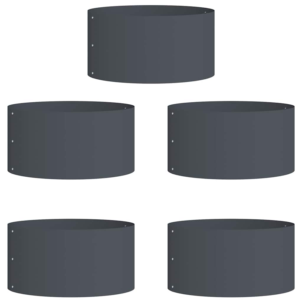 Zahradní truhlíky 5 pcs Antracit 40 x 40 x 20 cm Ocel