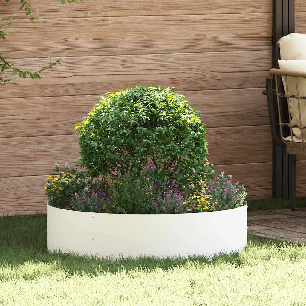Zahradní truhlíky 5 pcs Bílá 80 x 80 x 20 cm Ocel