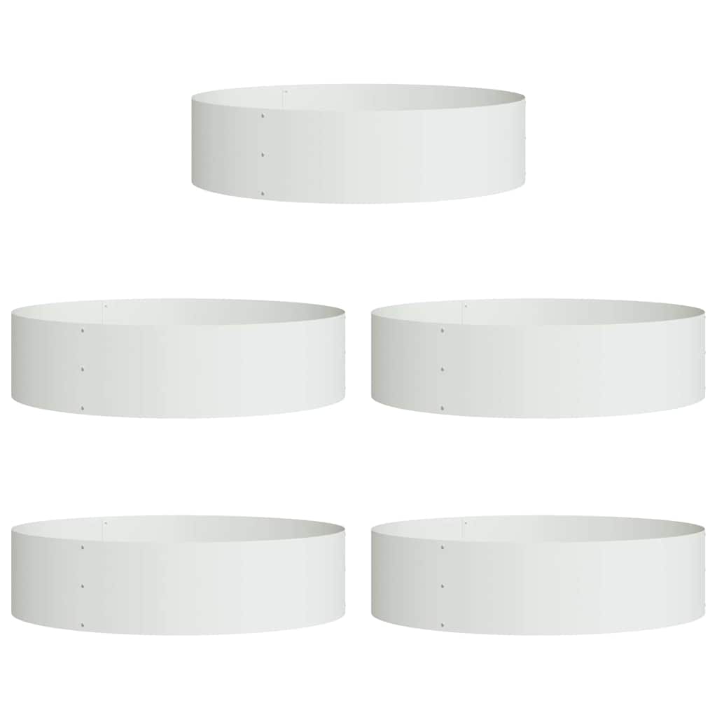 Zahradní truhlíky 5 pcs Bílá 80 x 80 x 20 cm Ocel