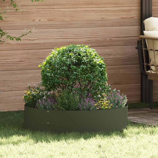 Zahradní truhlíky 5 pcs Olivově zelená 80 x 80 x 20 cm Ocel