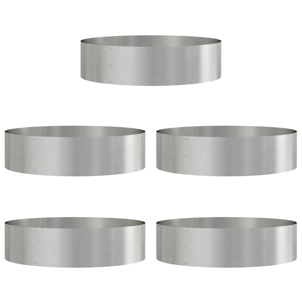 Zahradní truhlíky 5 pcs Stříbrná 80 x 80 x 20 cm Nerezová ocel