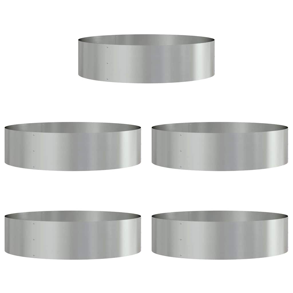Zahradní truhlíky 5 pcs Stříbrná 80 x 80 x 20 cm