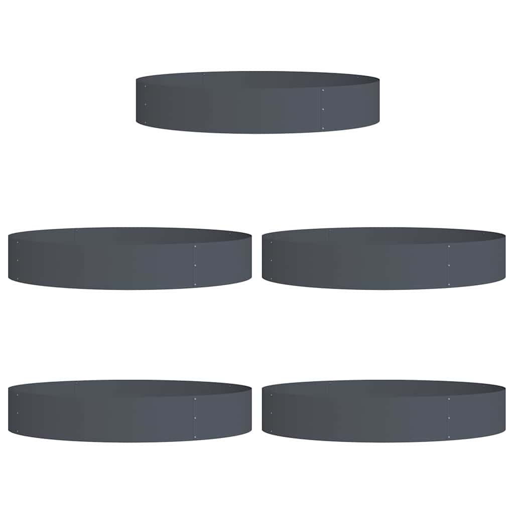 Zahradní truhlíky 5 pcs Antracit 120 x 120 x 20 cm Ocel