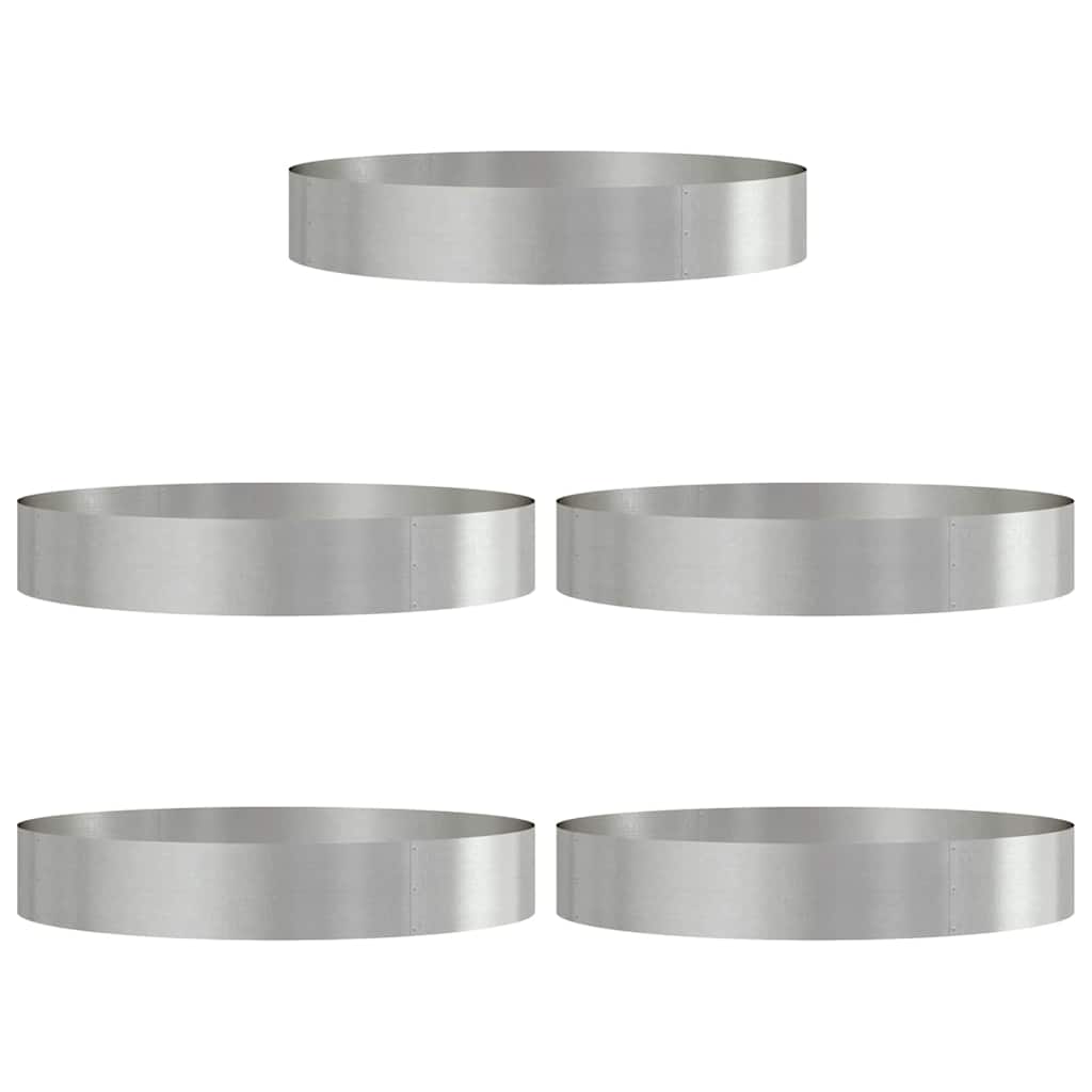 Zahradní truhlíky 5 pcs Stříbrná 120 x 120 x 20 cm