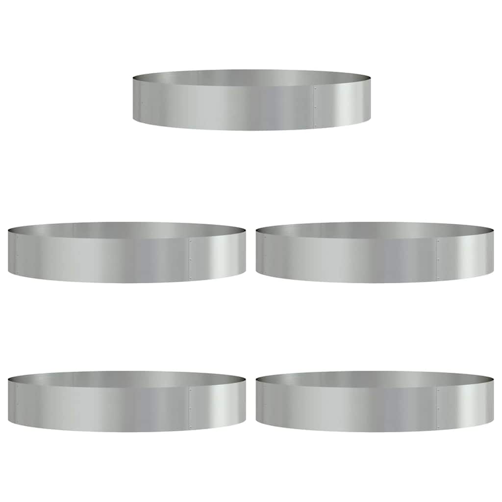 Zahradní truhlíky 5 pcs Stříbrná 120 x 120 x 20 cm