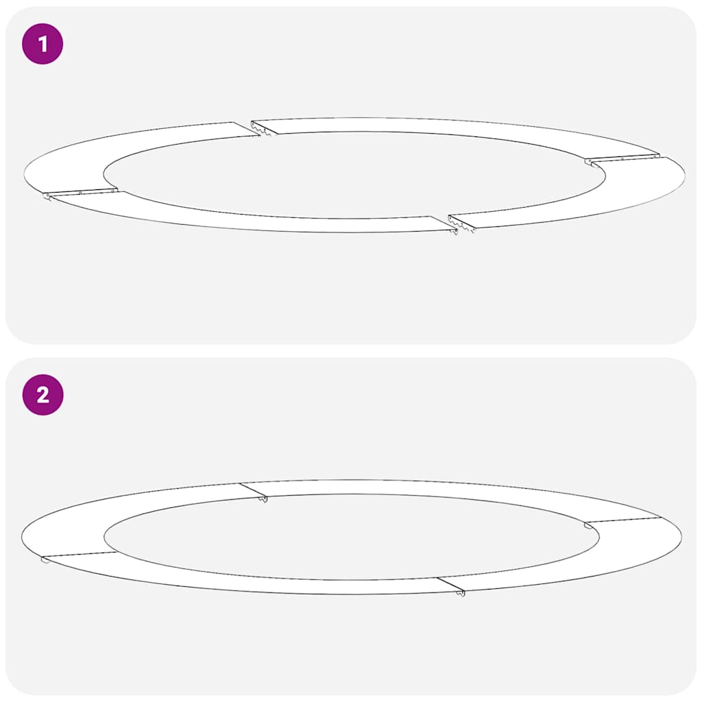 Ploché kroužky na stromy 5 pcs Černá Ø90 / 120 cm Ocel