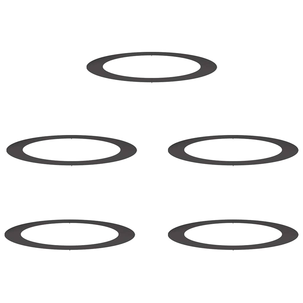 Ploché kroužky na stromy 5 pcs Černá Ø90 / 120 cm Ocel