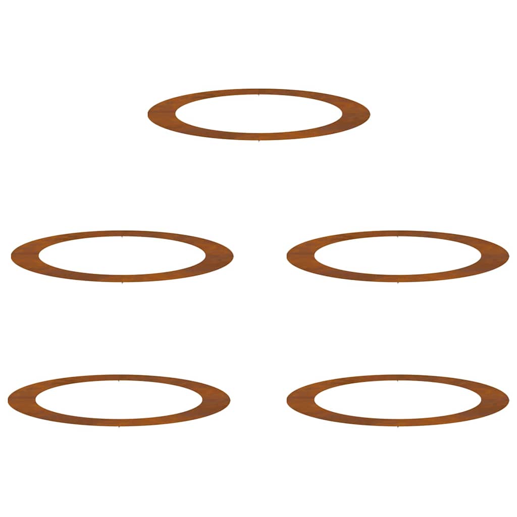 Ploché kroužky na stromy 5 pcs Hnědá Ø90 / 120 cm