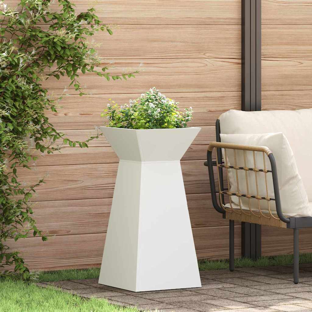 Sloupový květináč 2 pcs Bílá 35 x 35 x 73 cm Ocel