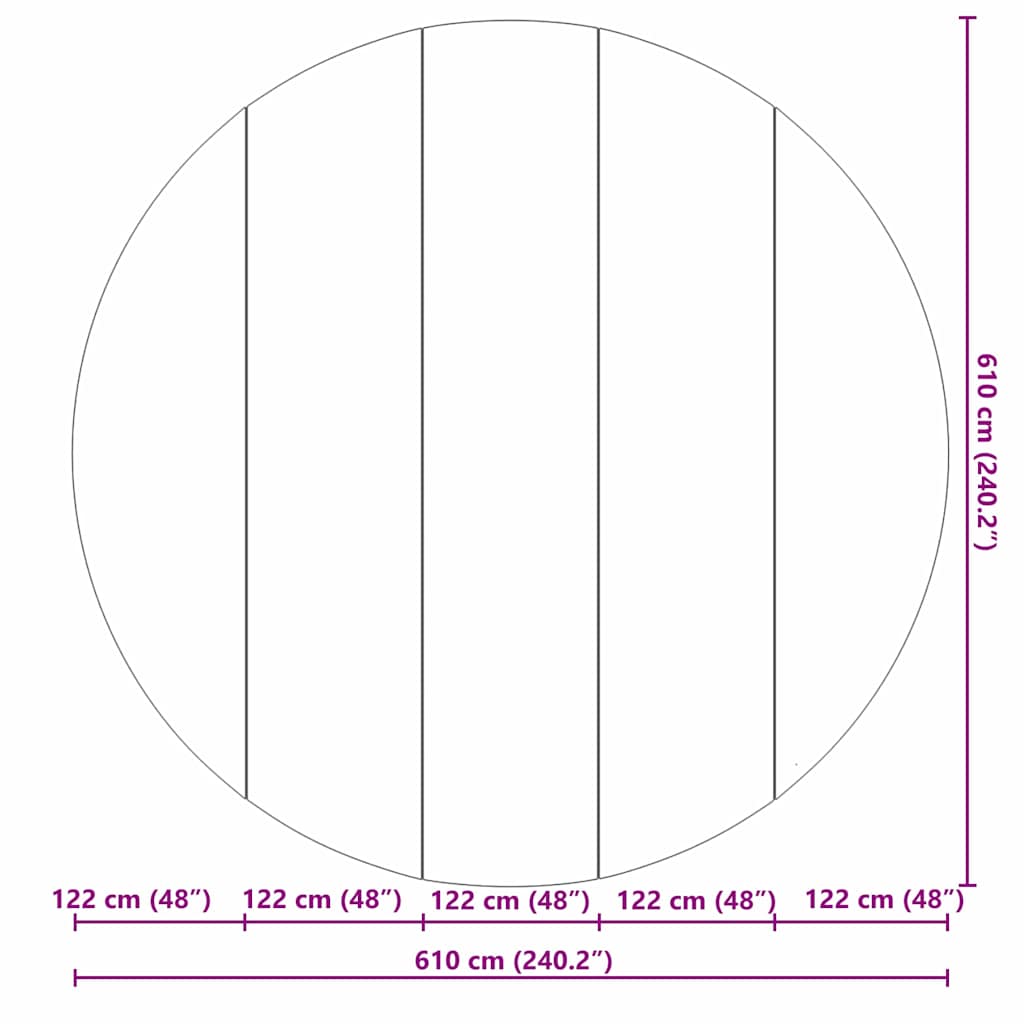 Podložka pod bazén Světle šedá Ø 610 cm Polyesterový geotextil