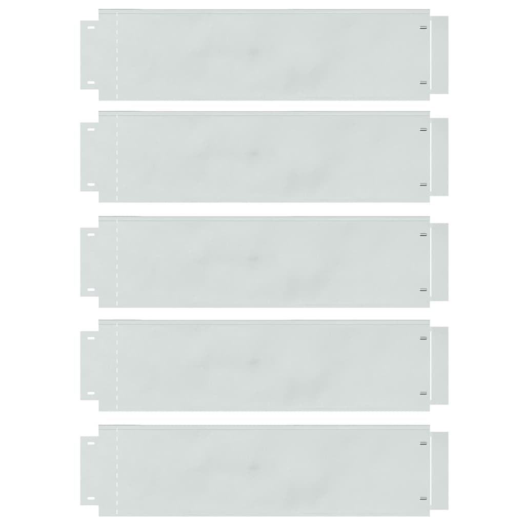 Obrubníky trávníku 5 pcs Stříbrná 100 x 25 x 0.07 cm