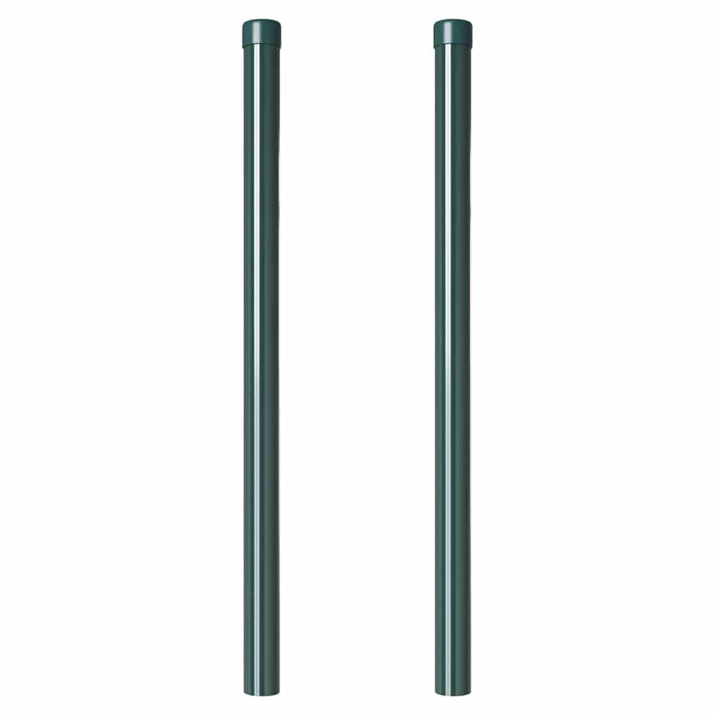 Plotové sloupky 2 pcs Zelená 80 cm Práškově lakovaná ocel