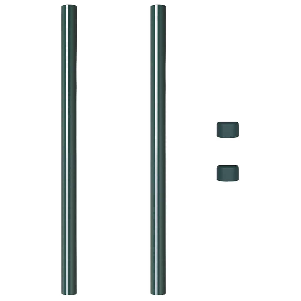 Plotové sloupky 2 pcs Zelená 80 cm Práškově lakovaná ocel