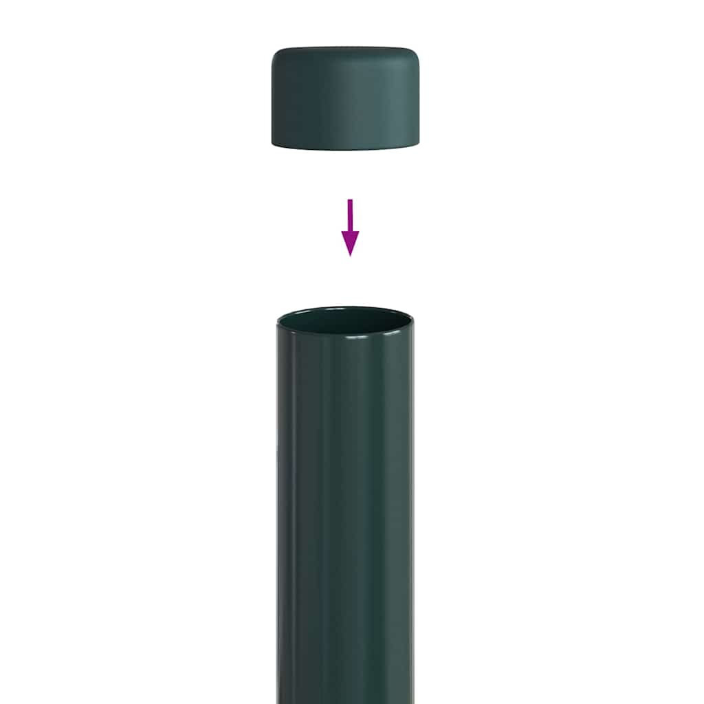 Plotové sloupky 2 pcs Zelená 80 cm Práškově lakovaná ocel