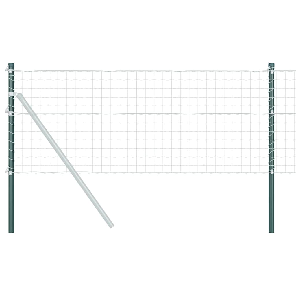 Plotové sloupky 12 pcs Zelená 100 cm Práškově lakovaná ocel