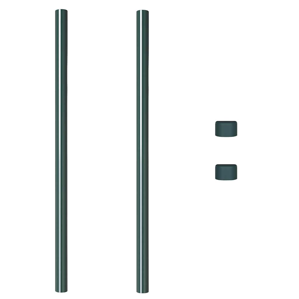 Plotové sloupky 2 pcs Zelená 120 cm Práškově lakovaná ocel