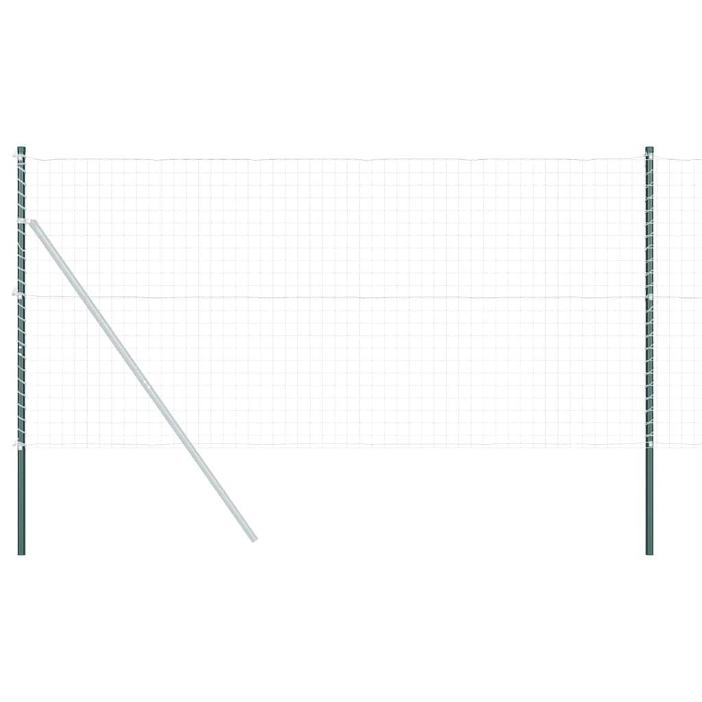 Plotové sloupky 2 pcs Zelená 180 cm Práškově lakovaná ocel