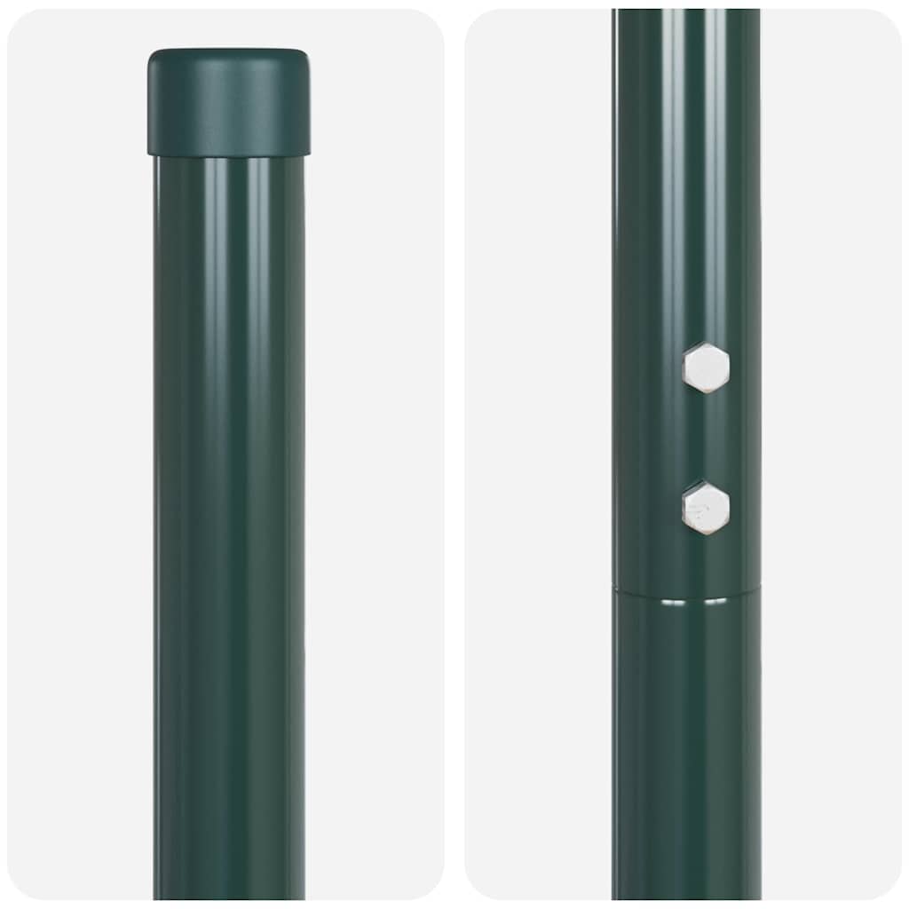 Plotové sloupky 2 pcs Zelená 210 cm Práškově lakovaná ocel