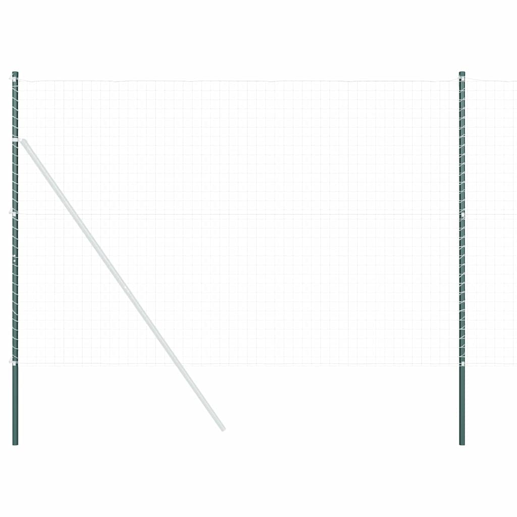 Plotové sloupky 2 pcs Zelená 210 cm Práškově lakovaná ocel