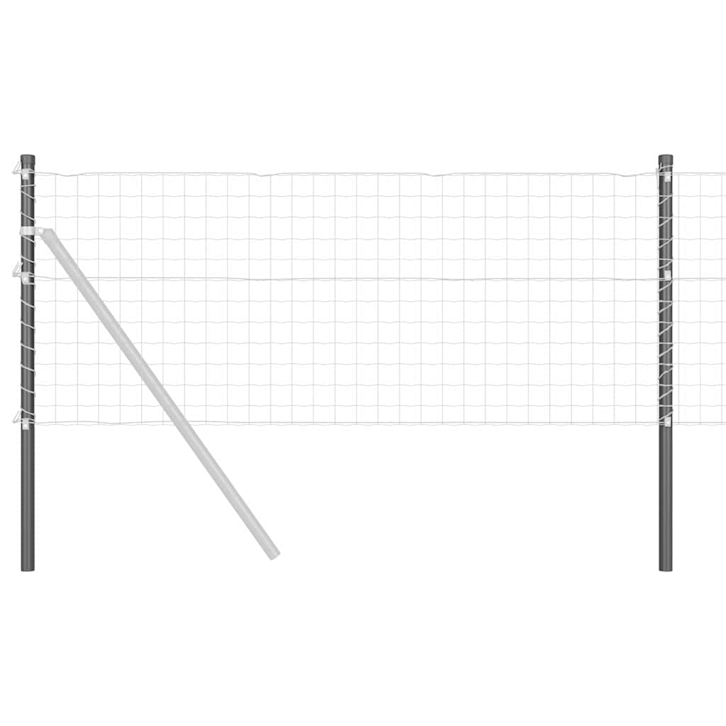Plotové sloupky 2 pcs Šedá 80 cm Práškově lakovaná ocel
