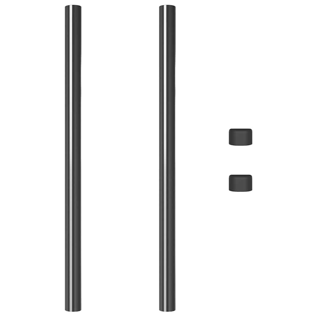 Plotové sloupky 2 pcs Šedá 90 cm Práškově lakovaná ocel