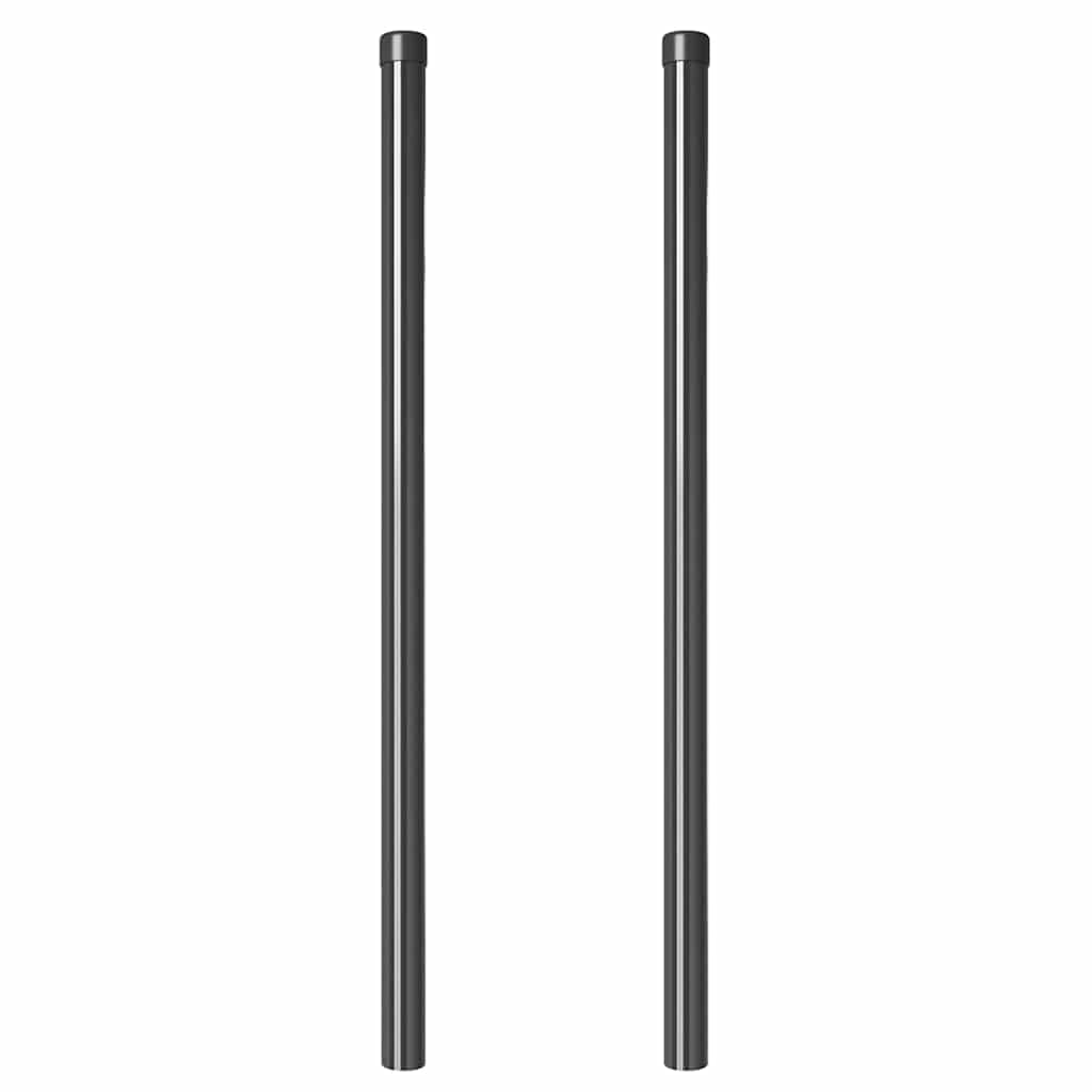 Plotové sloupky 2 pcs Šedá 100 cm Práškově lakovaná ocel