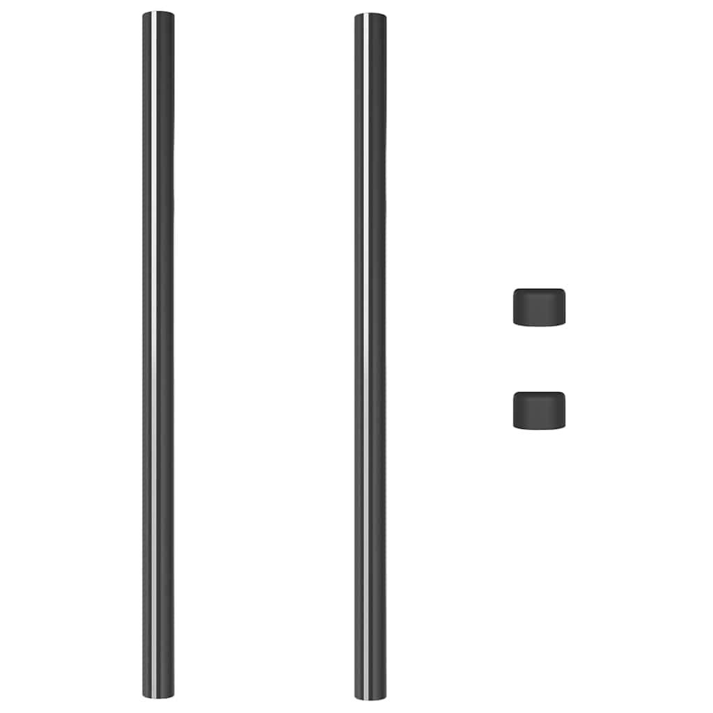 Plotové sloupky 2 pcs Šedá 100 cm Práškově lakovaná ocel