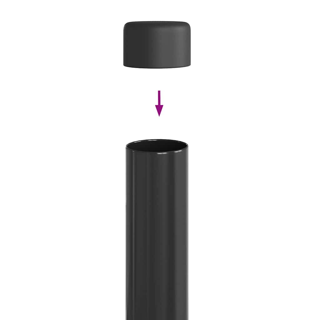 Plotové sloupky 2 pcs Šedá 100 cm Práškově lakovaná ocel