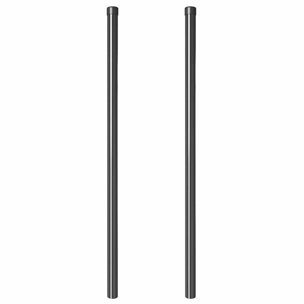 Plotové sloupky 2 pcs Šedá 110 cm Práškově lakovaná ocel