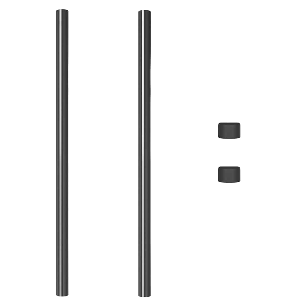 Plotové sloupky 2 pcs Šedá 110 cm Práškově lakovaná ocel