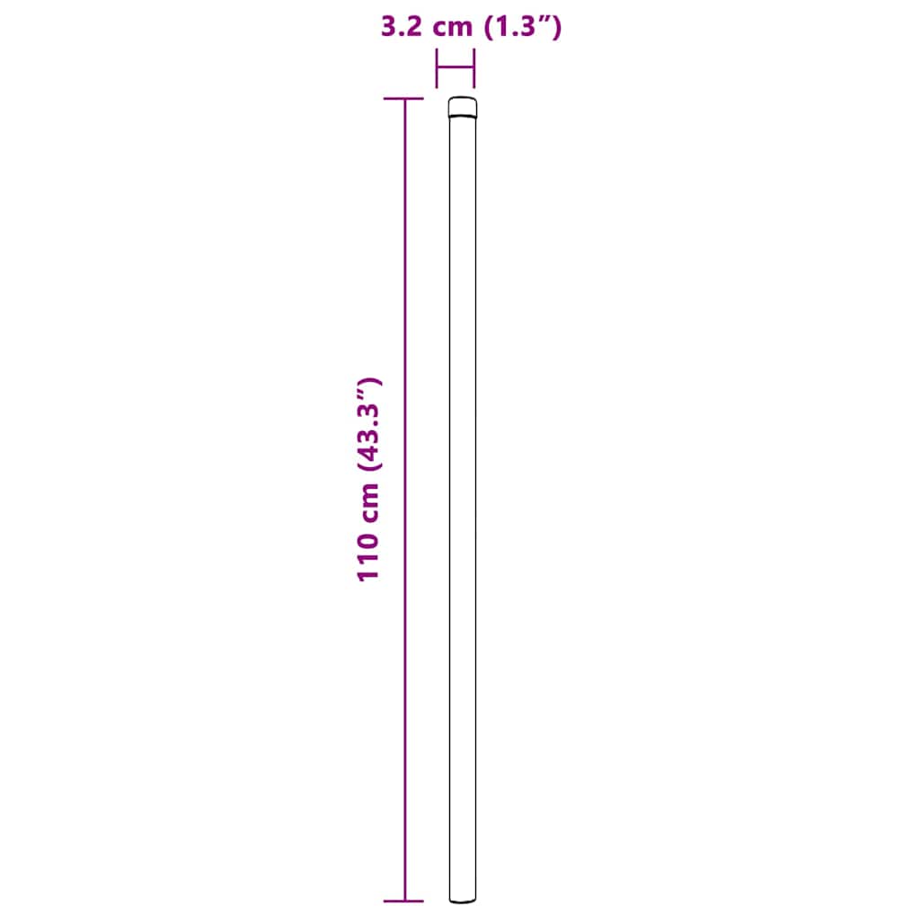 Plotové sloupky 12 pcs Šedá 110 cm Práškově lakovaná ocel